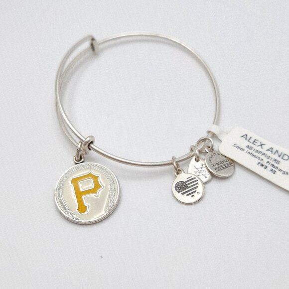Alex and Ani Pittsburgh Pirates MLB Baseball Spirit Enamel  Bangle Bracelet - Picture 1 of 3